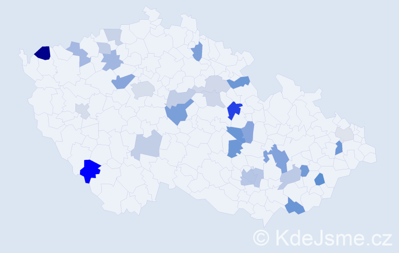 Jméno: 'Milič', počet výskytů 47 v celé ČR