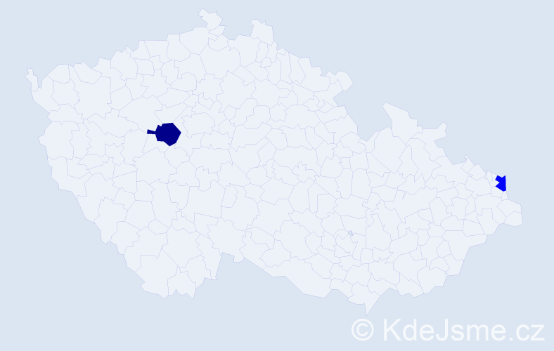 Jméno: 'Agapi', počet výskytů 2 v celé ČR