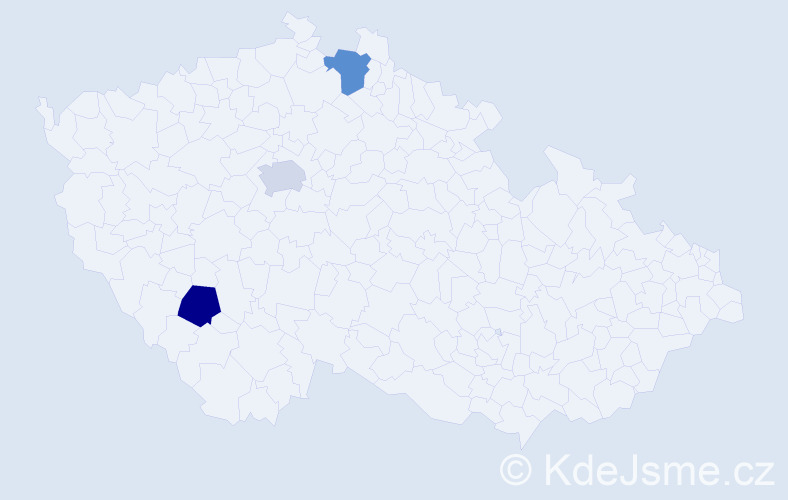 Jméno: 'Mladenka', počet výskytů 3 v celé ČR