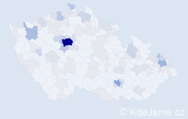 Jméno: 'Evelina', počet výskytů 216 v celé ČR
