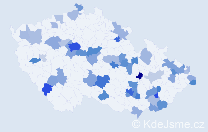 Jméno: 'Olivia', počet výskytů 117 v celé ČR