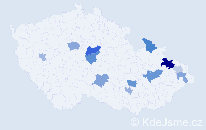 Jméno: 'Lumíra', počet výskytů 24 v celé ČR