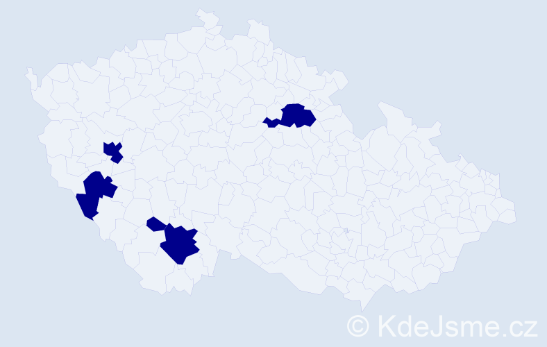 Jméno: 'Arkadii', počet výskytů 5 v celé ČR