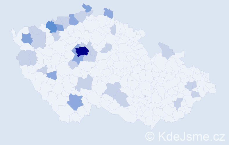 Jméno: 'Jens', počet výskytů 61 v celé ČR