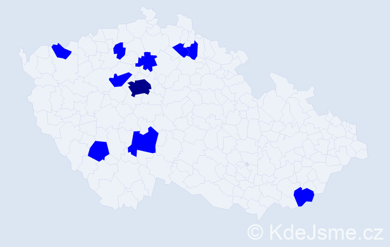 Jméno: 'Kryštof Jiří', počet výskytů 11 v celé ČR
