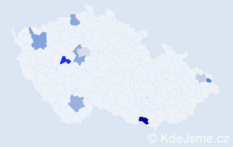 Jméno: 'Kilian', počet výskytů 11 v celé ČR