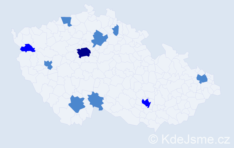 Jméno: 'Martin Daniel', počet výskytů 14 v celé ČR