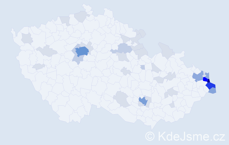 Jméno: 'Joanna', počet výskytů 110 v celé ČR