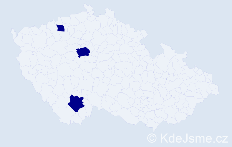 Jméno: 'Nicky', počet výskytů 3 v celé ČR