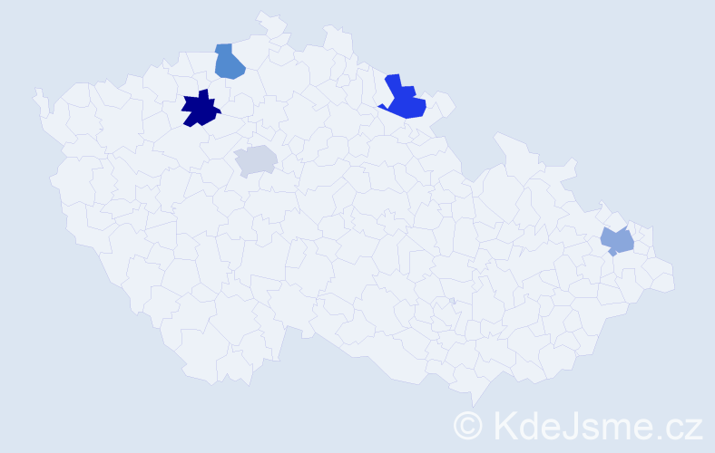 Jméno: 'Sámo', počet výskytů 5 v celé ČR