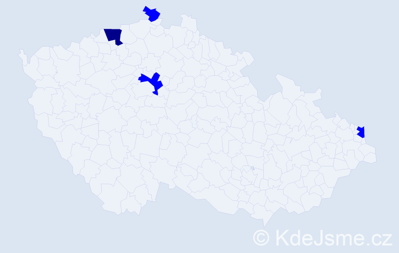 Jméno: 'Reingarda', počet výskytů 5 v celé ČR