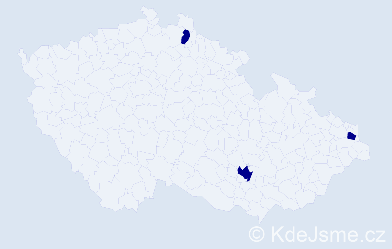 Jméno: 'Nebi', počet výskytů 3 v celé ČR