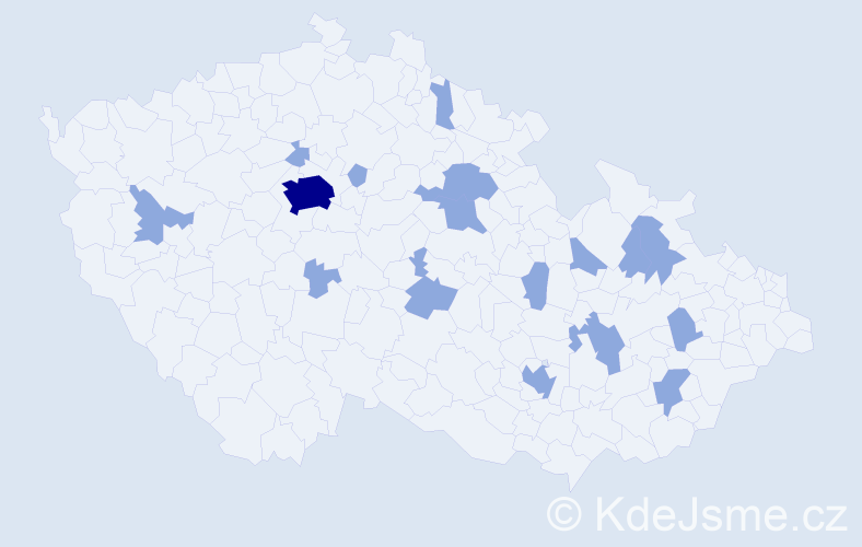 Jméno: 'Erin', počet výskytů 21 v celé ČR