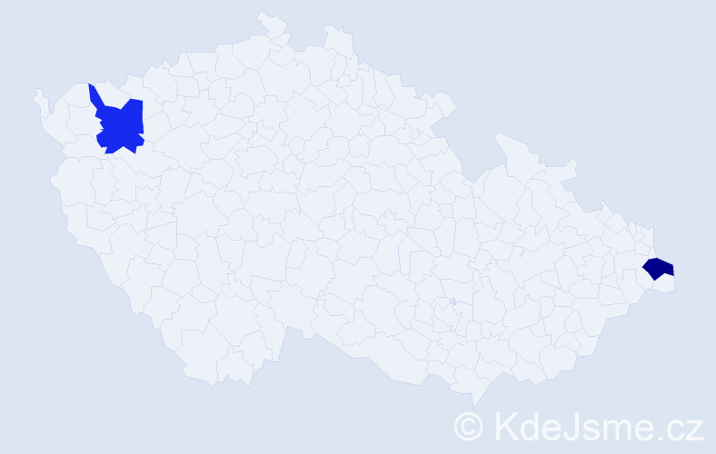 Jméno: 'Jori', počet výskytů 2 v celé ČR