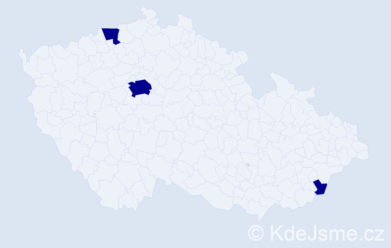 Jméno: 'Ivana Anna', počet výskytů 3 v celé ČR
