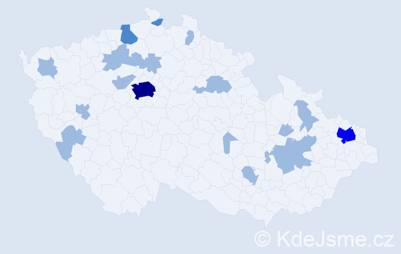 Jméno: 'Anička', počet výskytů 29 v celé ČR