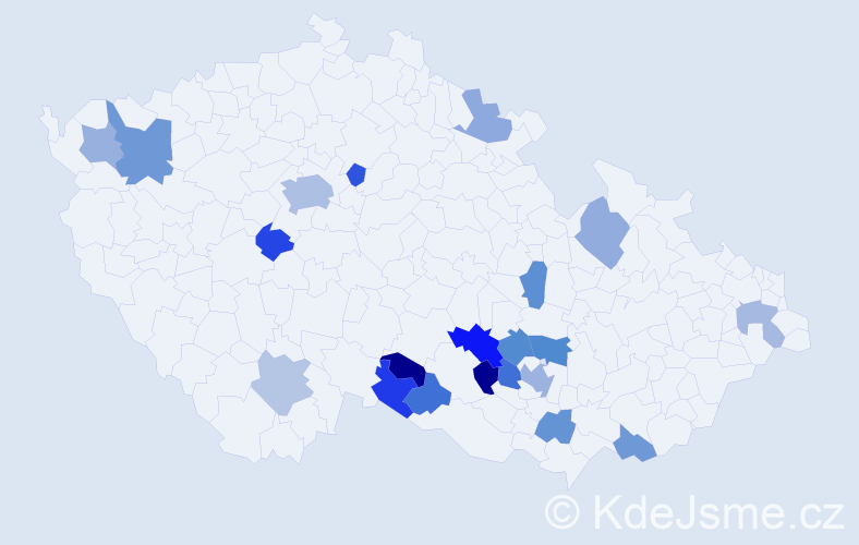 Jméno: 'Živa', počet výskytů 32 v celé ČR