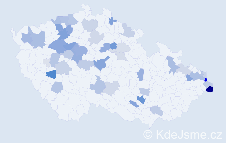 Jméno: 'Rachel', počet výskytů 104 v celé ČR