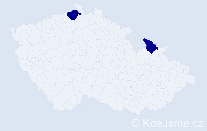Jméno: 'Agáta Ella', počet výskytů 2 v celé ČR