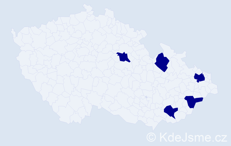 Jméno: 'Desiree', počet výskytů 5 v celé ČR