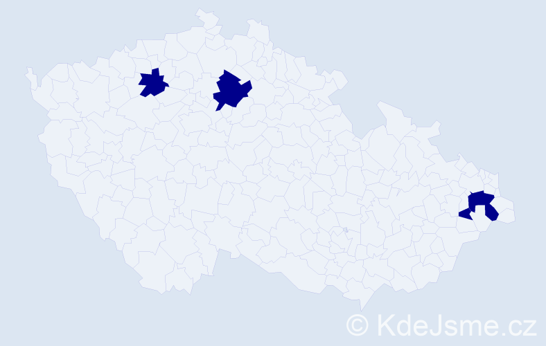 Jméno: 'Josif', počet výskytů 4 v celé ČR