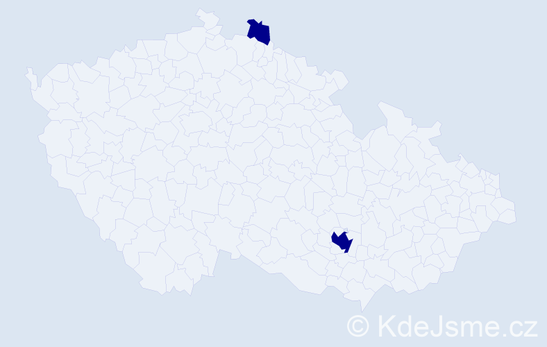Jméno: 'Kesía', počet výskytů 2 v celé ČR