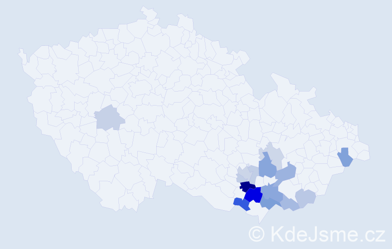 Jméno: 'Vavřín', počet výskytů 30 v celé ČR