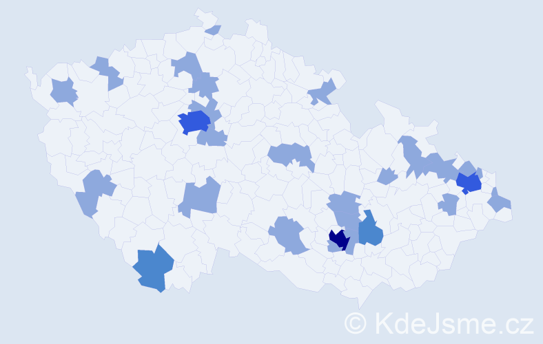 Jméno: 'Tristan', počet výskytů 38 v celé ČR