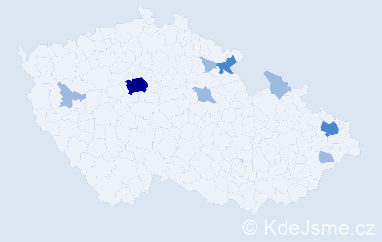 Jméno: 'Frances', počet výskytů 13 v celé ČR