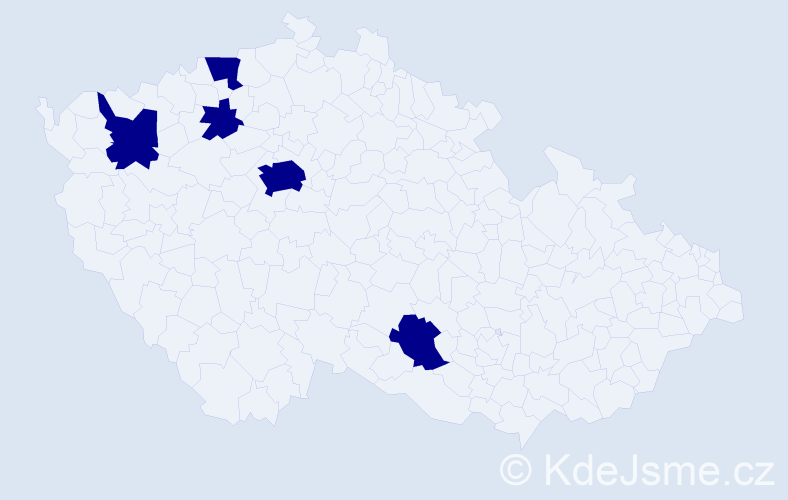 Jméno: 'Thanh Tu', počet výskytů 5 v celé ČR