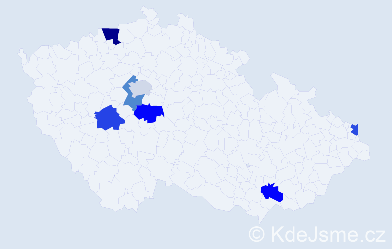 Jméno: 'Křišťan', počet výskytů 8 v celé ČR