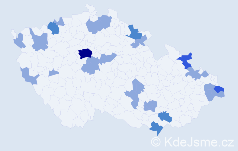 Jméno: 'Řehoř', počet výskytů 42 v celé ČR