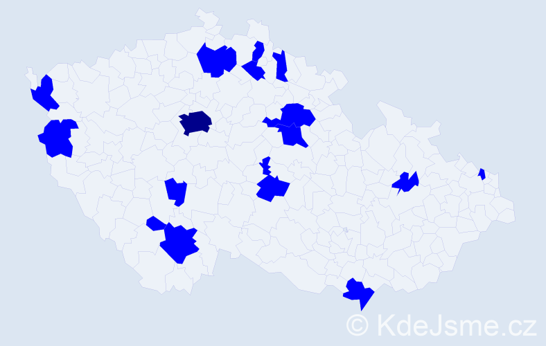 Jméno: 'Adam Josef', počet výskytů 17 v celé ČR