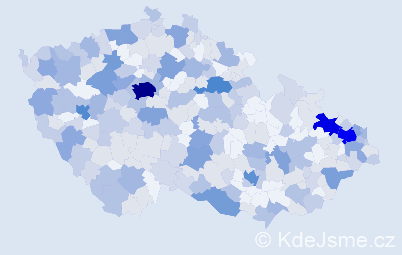 Jméno: 'Vladěna', počet výskytů 579 v celé ČR