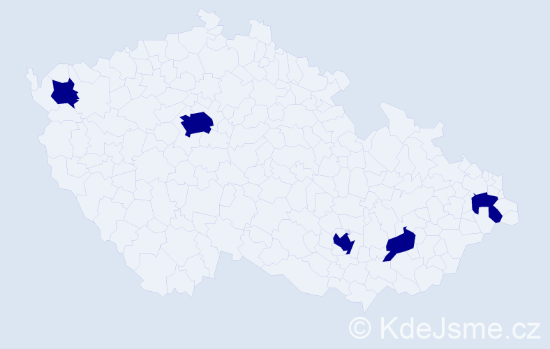 Jméno: 'Eva-Maria', počet výskytů 5 v celé ČR