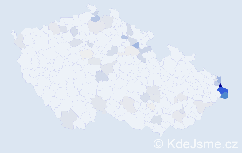 Jméno: 'Ewa', počet výskytů 98 v celé ČR