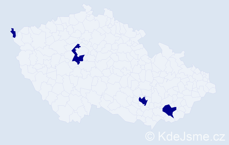 Jméno: 'Hala', počet výskytů 4 v celé ČR