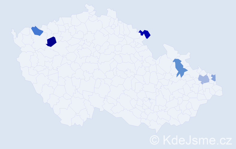 Jméno: 'Rybana', počet výskytů 7 v celé ČR