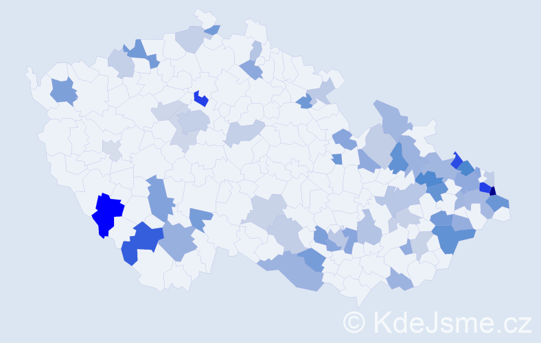 Jméno: 'Kornelie', počet výskytů 109 v celé ČR