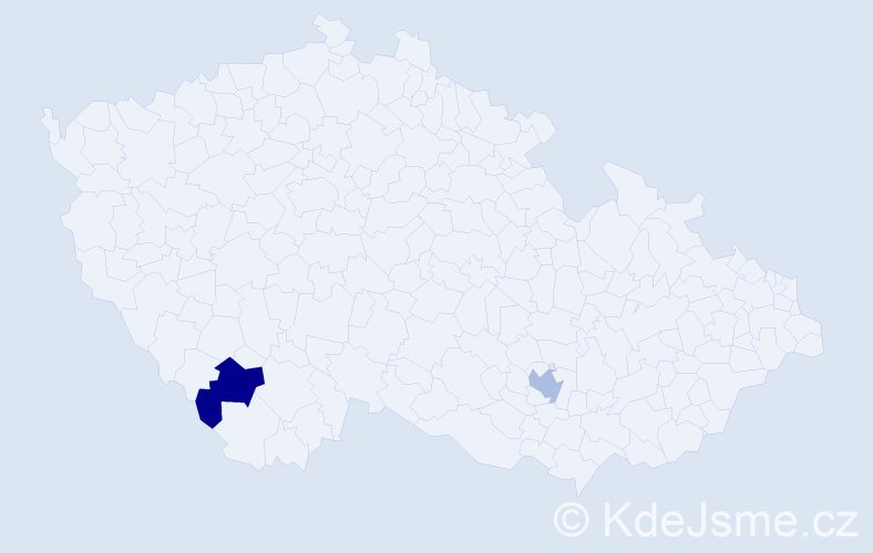 Jméno: 'Teodoziya', počet výskytů 2 v celé ČR
