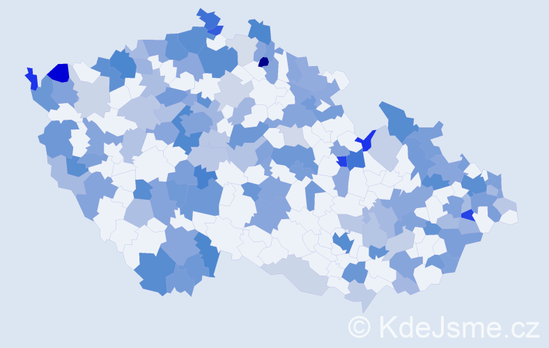 Jméno: 'Samantha', počet výskytů 270 v celé ČR