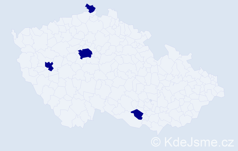 Jméno: 'Věkoslava', počet výskytů 4 v celé ČR