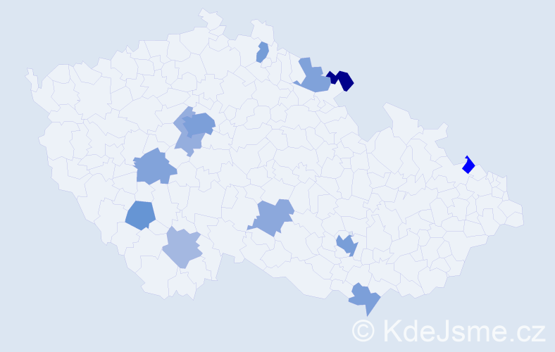 Jméno: 'Helene', počet výskytů 25 v celé ČR