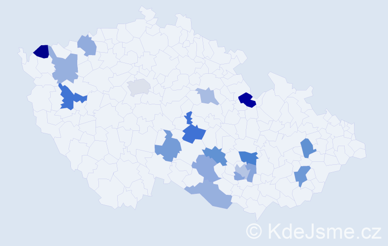 Jméno: 'Erdenetsetseg', počet výskytů 24 v celé ČR