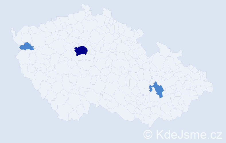 Jméno: 'Tatjana Vladimirovna', počet výskytů 5 v celé ČR