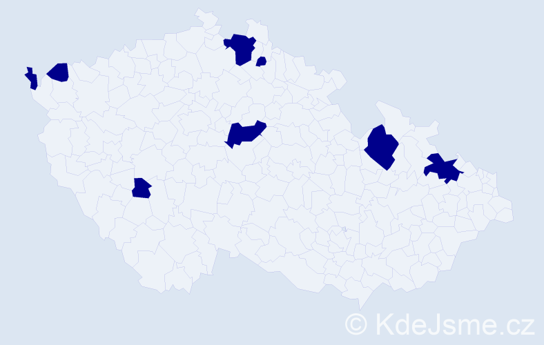Jméno: 'Vlastík', počet výskytů 8 v celé ČR