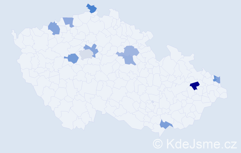 Jméno: 'Xénia', počet výskytů 13 v celé ČR