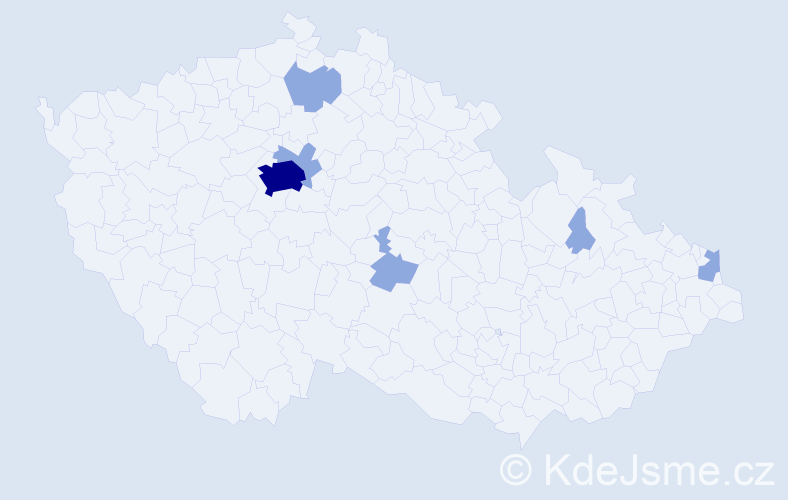 Jméno: 'Ksenia', počet výskytů 11 v celé ČR
