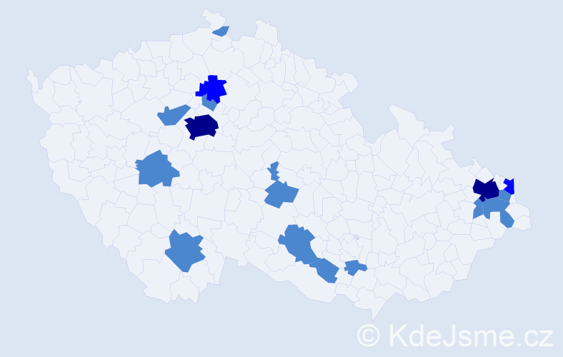 Jméno: 'Gábor', počet výskytů 22 v celé ČR