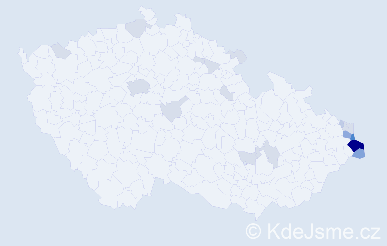 Jméno: 'Mariusz', počet výskytů 53 v celé ČR